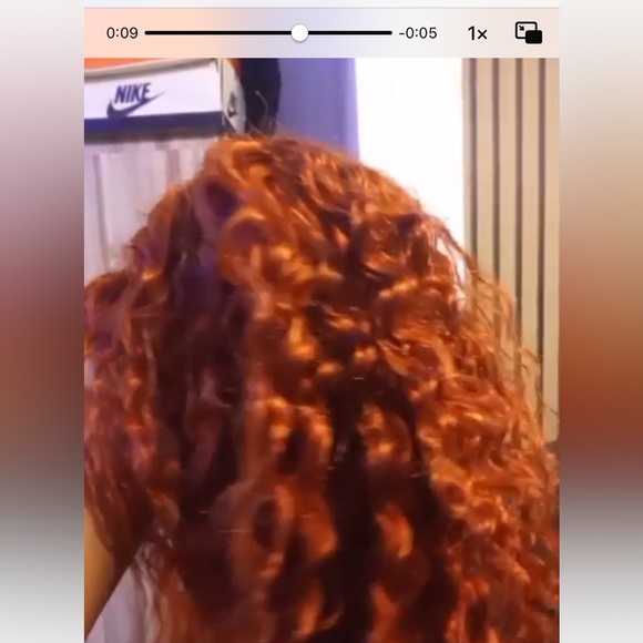 200% Density 18” Reddish Brown 13x4 Human Hair Water Wave Lace Frontal Wig - Picture 11 of 11